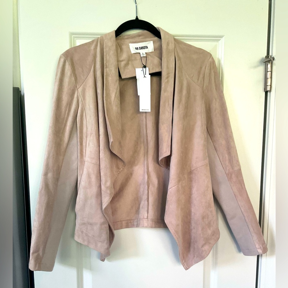 NEW WITH TAGS BB DAKOTA DRAPED FAUX SUEDE JACKET